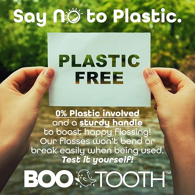 World’s First Eco-Friendly 3-in-1 Dental Floss Pick – Thin Flosser with Foldable Toothpick & Tongue Scraper – 100 Count, Biodegradable, Mint 100 Picks