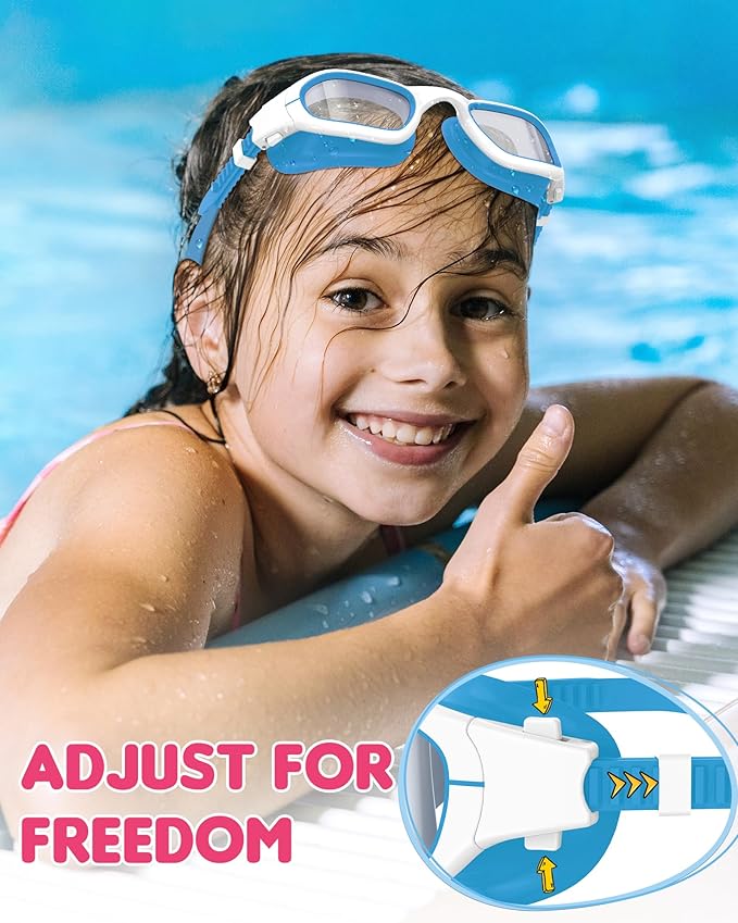 Kids Swim Goggles,Swimming Goggles for Kids 6-14, Anti-Fog UV Protection Pool Glasses for Boys Girls-StrideForce Fitness