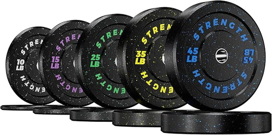 GIKPAL 2-Inch Bumper Plates High Bounce - Rubber Olympic Weight Plates Set for Home Gym, Barbell Plates for Weight Lifting Strength Training,-StrideForce Fitness