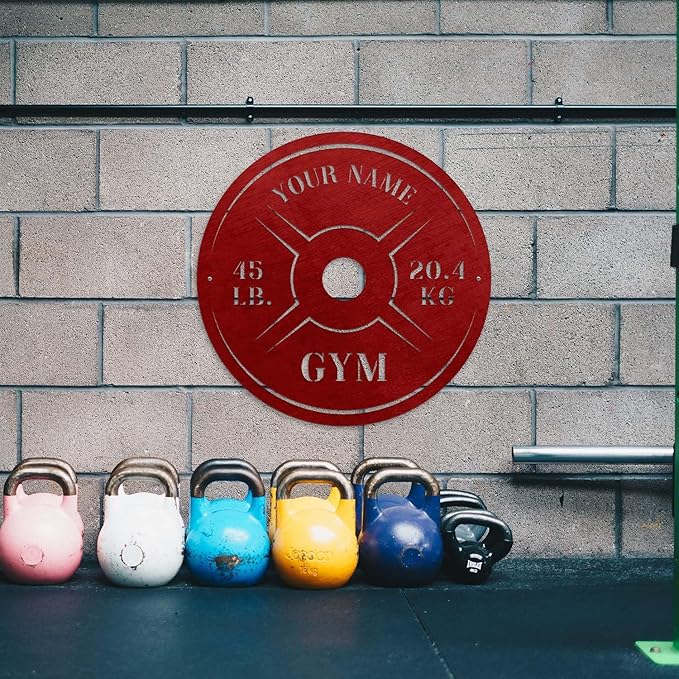 Personalized Home Gym LED Tin Metal Sign Multiple Sizes, Weight Lifting Exercise Workout Room Training Fitness Center Motivational Inspirational Quotes Decor Wall Art Hanging Accessories (09 w/o LED)-StrideForce Fitness