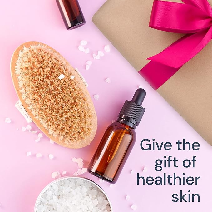 Dry Brushing Body Brush SCALA Natural Bristle Body Brush, Soft Body Exfoliating Brush Scrub for Dead Skin, Cellulite, Lymphatic Drainage, Blood Flow – Thicker & Stronger Medium Strength-StrideForce Fitness