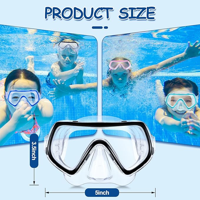 Hoolerry 4 Pcs Kids Nose Goggles Swim Goggles with Nose Cover for 3-8 Tempered Glass Snorkel Dive Mask Anti Fog with Elastic Strap No Leak Swimming Mask for Summer Diving Snorkeling-StrideForce Fitness