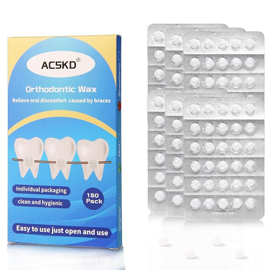 180PCS Braces Wax,Orthodontic Wax with Individual Packaging,Dental Waxs for Brace Travel Home Office,Unflavored