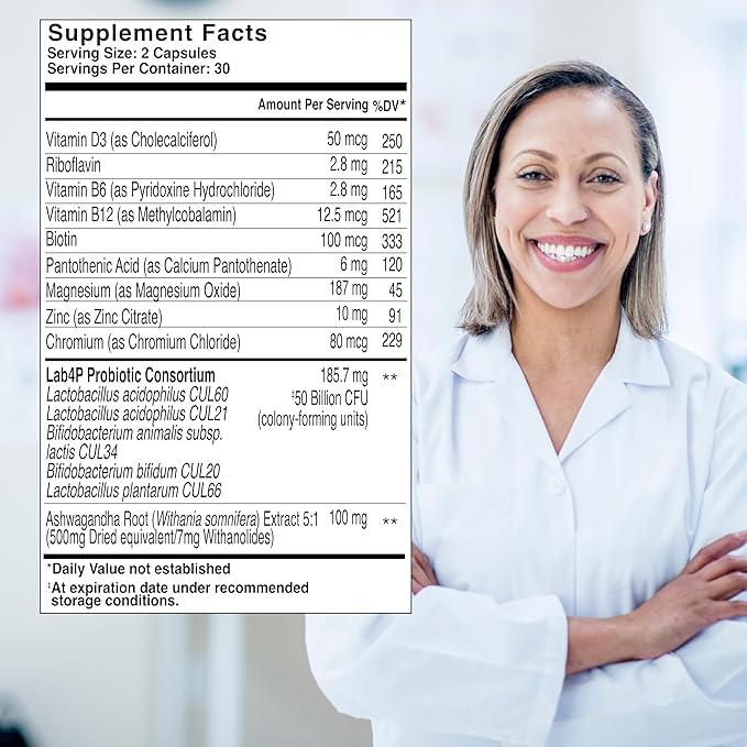Health & Her Weight Management Probiotics for Women - Perimenopause & Menopause Supplement - Clinically Studied 50bn CFU Probiotics to Support Gut Health, Energy, Mood & Mind, Vegan (60 ct - 1 Month)-StrideForce Fitness