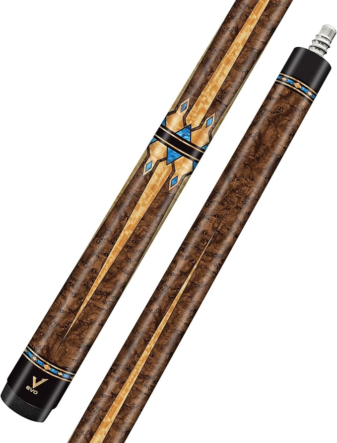 EVO Pegasus Jump Cue Stick, 29” Glassfiber Hybrid pro Taper mini 3/8-8 Joint, Tip Brown Bakelite, 13.9mm, Carbon Composite Cue Butt, 3 Pieces-StrideForce Fitness