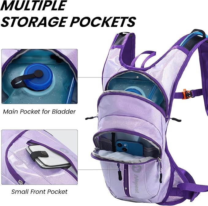 Nepest Hydration Pack Backpack for Women & Men, Lightweight Water Backpack with 2L Water Bladder for Hiking Cycling Running Biking-StrideForce Fitness