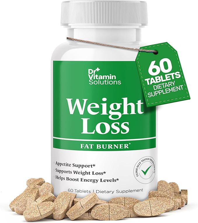 DR VITAMIN SOLUTIONS Fat Burner for Women & Men - Weight Loss Supplements with Green Tea Extract, Chromium, Vitamin B6 - Energy Booster, Belly Fat Burner & Appetite Suppressant Diet Pills - 60 Tablets-StrideForce Fitness