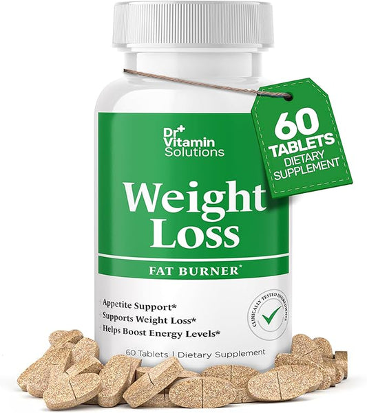 DR VITAMIN SOLUTIONS Fat Burner for Women & Men - Weight Loss Supplements with Green Tea Extract, Chromium, Vitamin B6 - Energy Booster, Belly Fat Burner & Appetite Suppressant Diet Pills - 60 Tablets-StrideForce Fitness