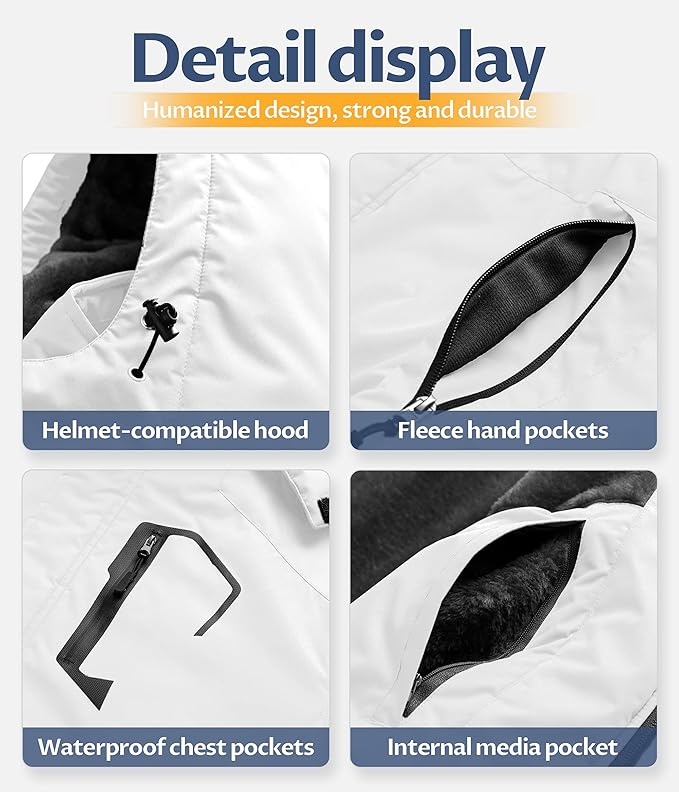 CREATMO US Men's Mountain Waterproof Ski Jacket - Windproof Snowboarding Warm Winter Coat Raincoat-StrideForce Fitness