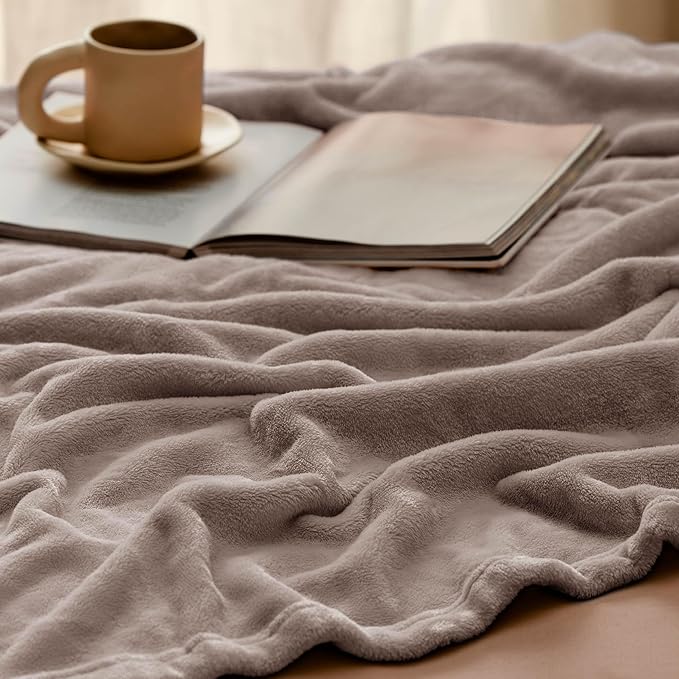 Bedsure Fleece King Size Blankets for Bed Mocha Brown - Soft Lightweight Plush Cozy Fuzzy Luxury Microfiber, 108x90 inches-StrideForce Fitness
