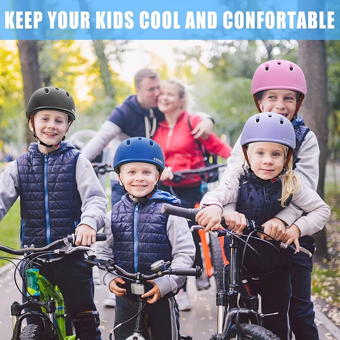 Kids Bike Helmet,Toddler Cyling Helmets for Ages 5-8-9-10-12-14-16Years Youth Boys & Girls,Child Adjustable Multi-Sport Bicycle Skateboard Roller Skate Scooter Balance Skateboarding Helmet-StrideForce Fitness