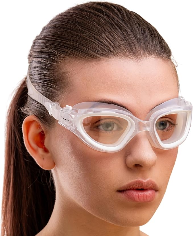 AqtivAqua Swimming Goggles, DX Wide View Swim Goggles for Adult Men Women, Anti Fog No Leaking-StrideForce Fitness