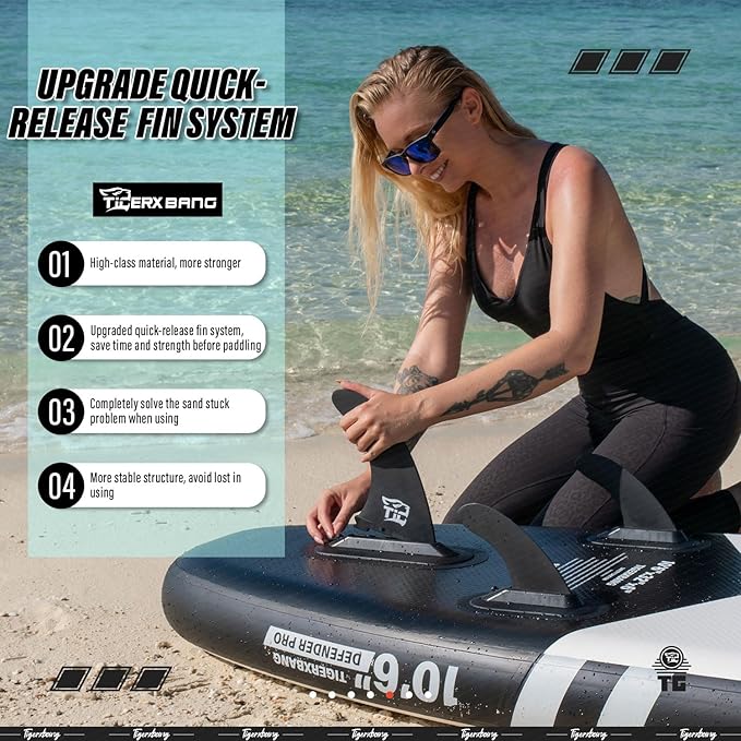 Inflatable Paddle Board with Premium SUP Board Accessories, Allround Paddle Boards for Adults/Kids,Stand Up Paddle Board Defender Collection-StrideForce Fitness