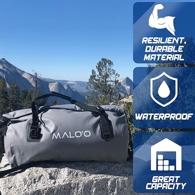 Malo'o Waterproof Roll-Top Duffel - 100L - Keep Gear Dry for Outdoor Adventures - Pockets & Molle Loops-StrideForce Fitness