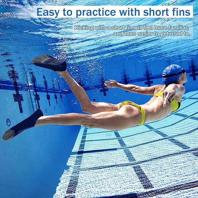 Gintenco Swim Fins, Kids Swim Training Fins for Lap Swimming, Travel Size Flippers with Mesh Bag, Silicone Swimming Fins for Kids Teens Adults Women Men-StrideForce Fitness