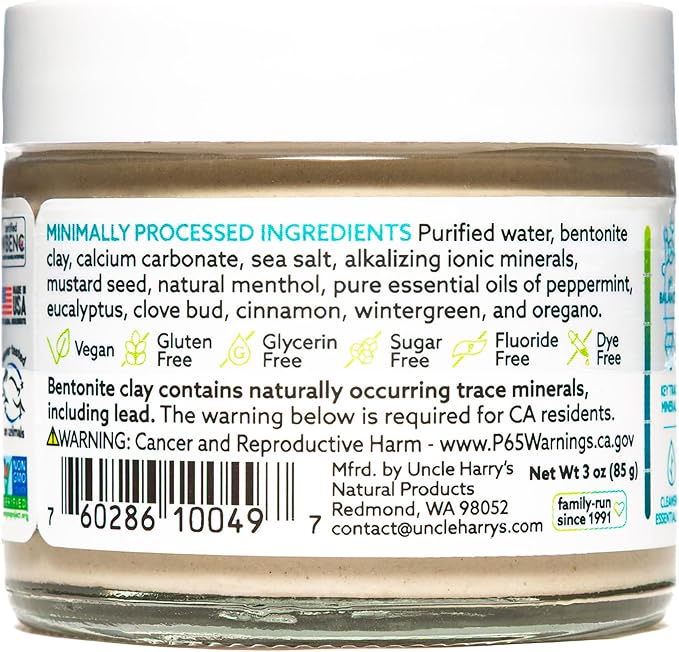 Uncle Harry's Pack of 2 Cinnamon Remineralizing Toothpaste | Natural Whitening Tooth Paste Freshens Breath & Promotes Enamel | Vegan Fluoride Free Toothpaste (2 Pack of 3oz Jars)