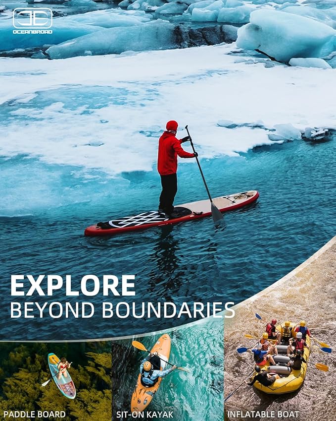 OCEANBROAD SUP Paddle - Adjustable Stand-Up Paddle for Paddleboard Kayak, Adjustable Aluminum Alloy Shaft with Reinforced Nylon Blades-StrideForce Fitness