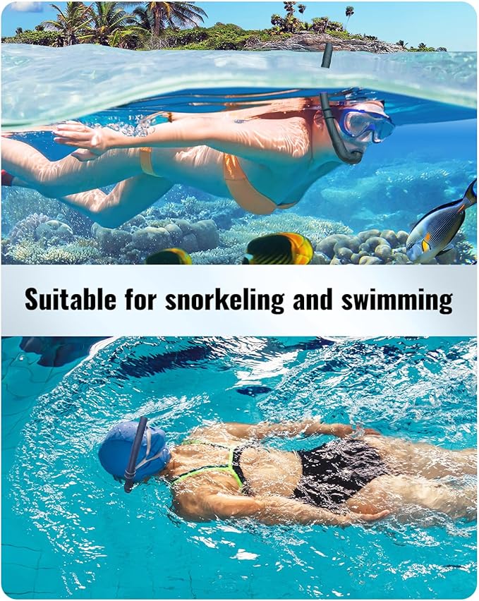 W WSTOO Adults Diving Snorkel Breathing Tube Silicone Flexible Foldable Snorkel Anti-Drop for Freediving Swim Training,Diving and Scuba Diving,Easy to Carry for Travel-StrideForce Fitness