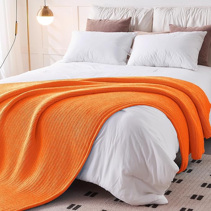 L'AGRATY Knitted Weighted Blanket - 60"x80" 15lbs Cooling Chunky Knit Heavy Blanket for Adults Braided Crochet Throw Thick Cable Yarn Knit Decorative No Beads Evenly Weighted Machine Washable-StrideForce Fitness