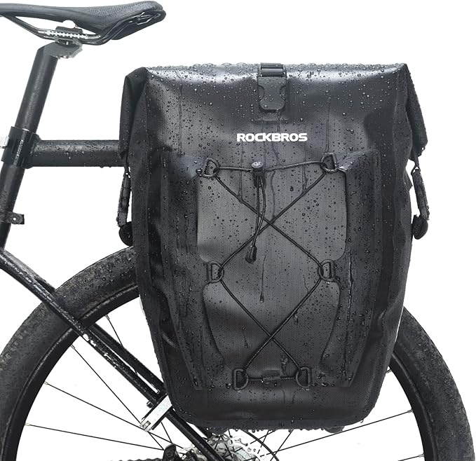 ROCKBROS Bike Panniers Waterproof Rear Rack Bag Max 30L Large Capacity for Cycling Traveling Commuting-StrideForce Fitness