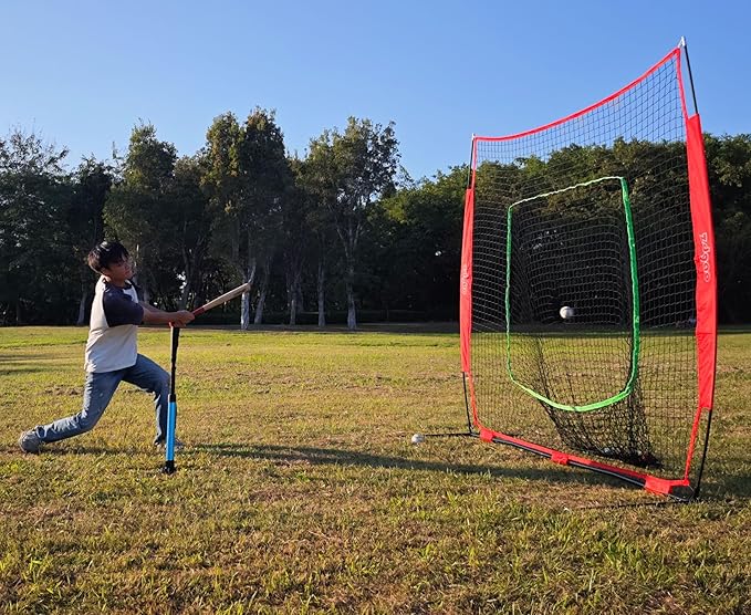 Baseball&Softball Tee,Batting Tee,Adjustable Height:25-37 inches，2 Flexible Top Rubber,X-Style Foldable&Heavy-Duty Base and Carrying Bag for Easy Store&Carrying-StrideForce Fitness