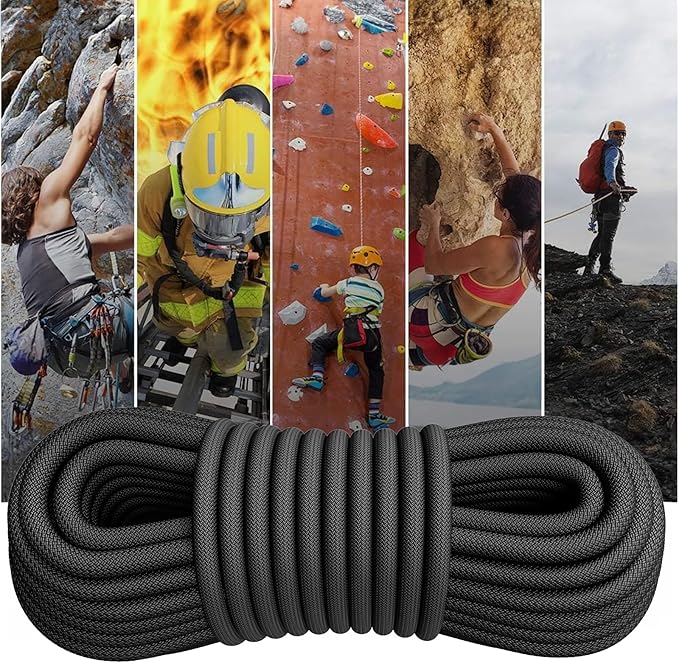 X XBEN Outdoor Climbing Rope 10M(32ft) 20M(64ft) 30M(96ft) 50M(160ft) 70M(230ft) 152M(500FT) 352M(1000FT) Static Rock Climbing Rope for Escape Rope Ice Climbing Equipment Fire Rescue Parachute-StrideForce Fitness