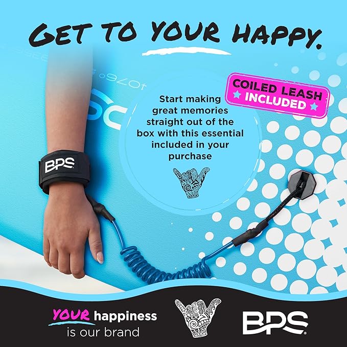 BPS 'Storm' Bodyboard with Premium Coiled Leash - Lightweight with EPS Core, Durable for All Wave Conditions-StrideForce Fitness