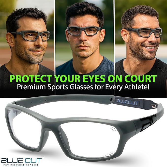 BLUE CUT Sports Protection Goggles, Photochromic Lenses Safety Glasses for Basketball, Pickleball Indoor Outdoor Sports-StrideForce Fitness