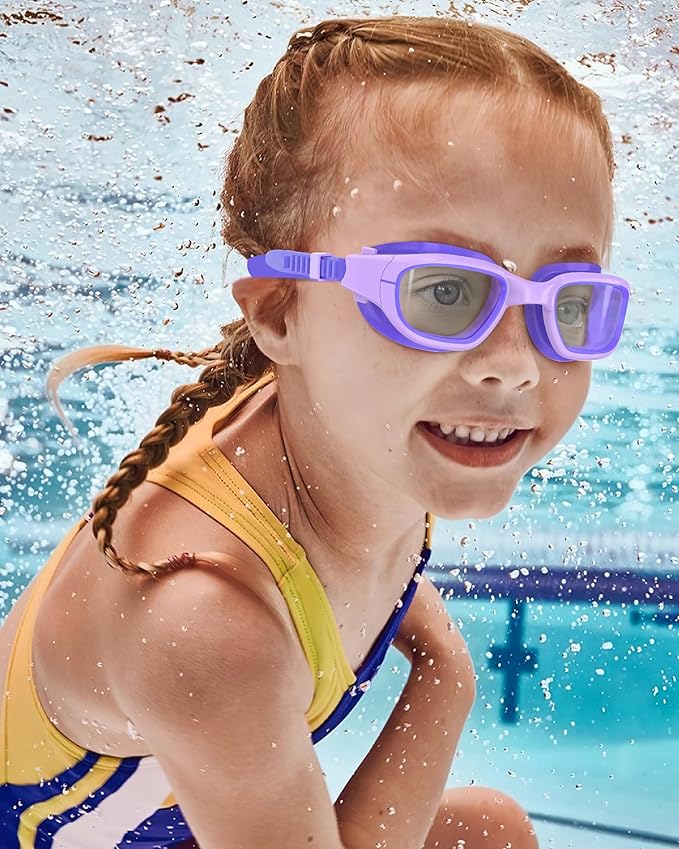 Kids Swim Goggles,Swimming Goggles for Kids 6-14, Anti-Fog UV Protection Pool Glasses for Boys Girls-StrideForce Fitness
