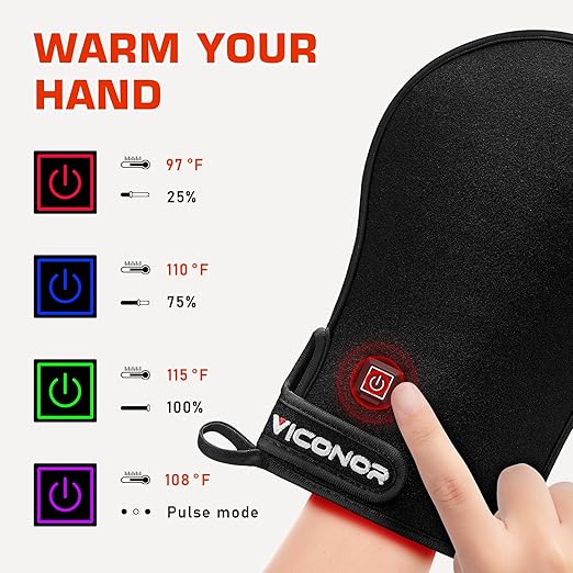 Red Light Therapy Device for Hands, Infrared-Light-Therapy-Gloves Finger Wrist, Led Near Infrared Light Skin Care, Carpal Tunnel(Pack of 2)-StrideForce Fitness