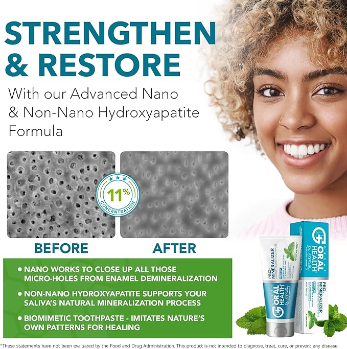 Tooth Sensitivity Treatment Bundle: Remineralizing Nano Hydroxyapatite Toothpaste Fluoride Free & CrystLCare Biorestorative Sensitive Teeth Dental Strips for Enamel Remineralization and Lasting Relief