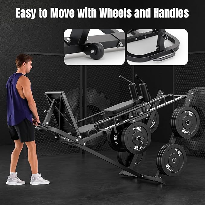 Dripex Leg Press Machine, Leg Press Machines for Home Gym, Professional Leg Press Hack Squat Machine Combo with 4 Weight Plate Storage Holders for Full Lower Body Workout-StrideForce Fitness