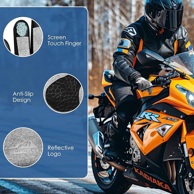 Bruvoalon Winter Gloves for Women & Men, 3M Thermal Insulation, Lycra Fabric, Windproof, Touchscreen, Anti-Slip, Cold Weather-StrideForce Fitness