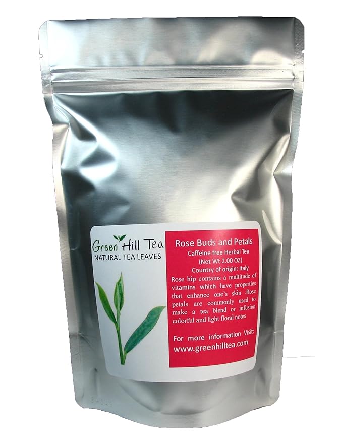 Greenhilltea premium bulk tea ,Rose Buds and Petals Tea caffeine free herbal tea – 2 Oz Bag-StrideForce Fitness