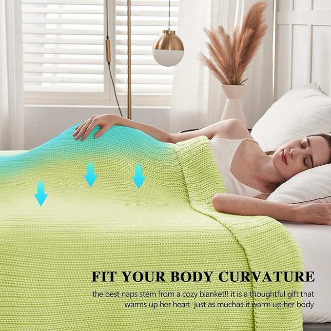 L'AGRATY Knitted Weighted Blanket - 60"x80" 15lbs Cooling Chunky Knit Heavy Blanket for Adults Braided Crochet Throw Thick Cable Yarn Knit Decorative No Beads Evenly Weighted Machine Washable-StrideForce Fitness