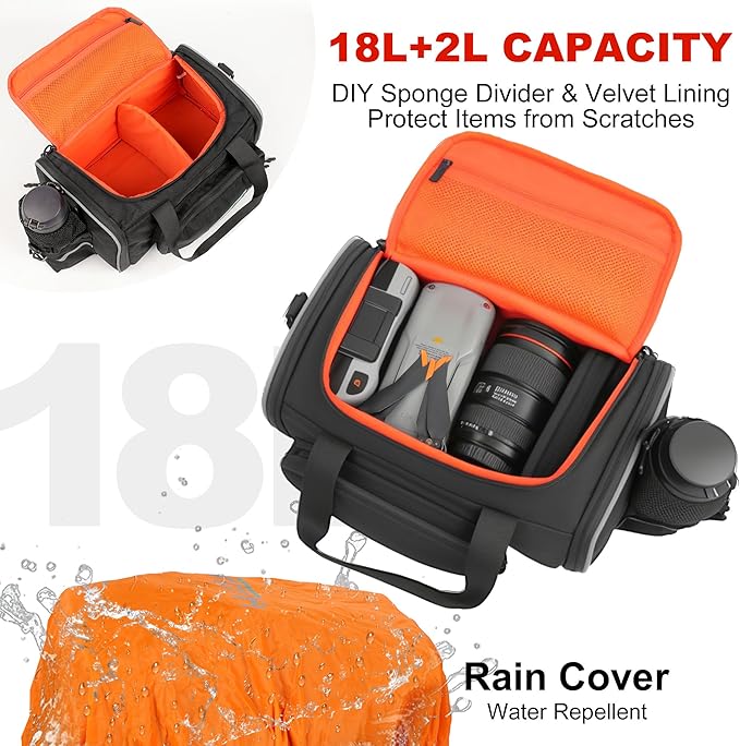 Bike Bags for Bicycle Rack Bags,18-20L Pannier Trunk Pannier with Rain Cover,Water Resistant Ebike Saddle Bag for Rear Rack handlebar Shoulder Bag for Commuter Travel Outdoor Cycling,900D-StrideForce Fitness