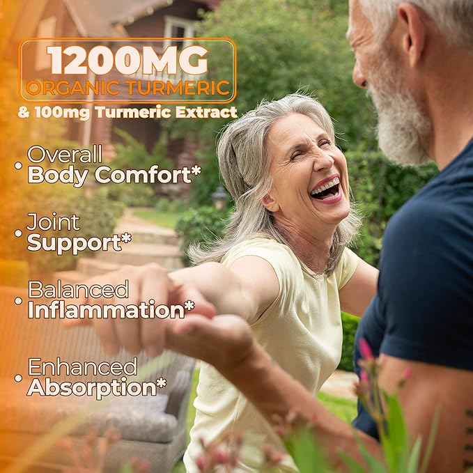 Turmeric Supplement - High Potency Turmeric Curcumin Supplement with 1200 mg Organic Tumeric and 95% Curcuminoids. Curcumin Supplements with Black Pepper for Immune & Joint Health. 60 Curcuma Capsules-StrideForce Fitness