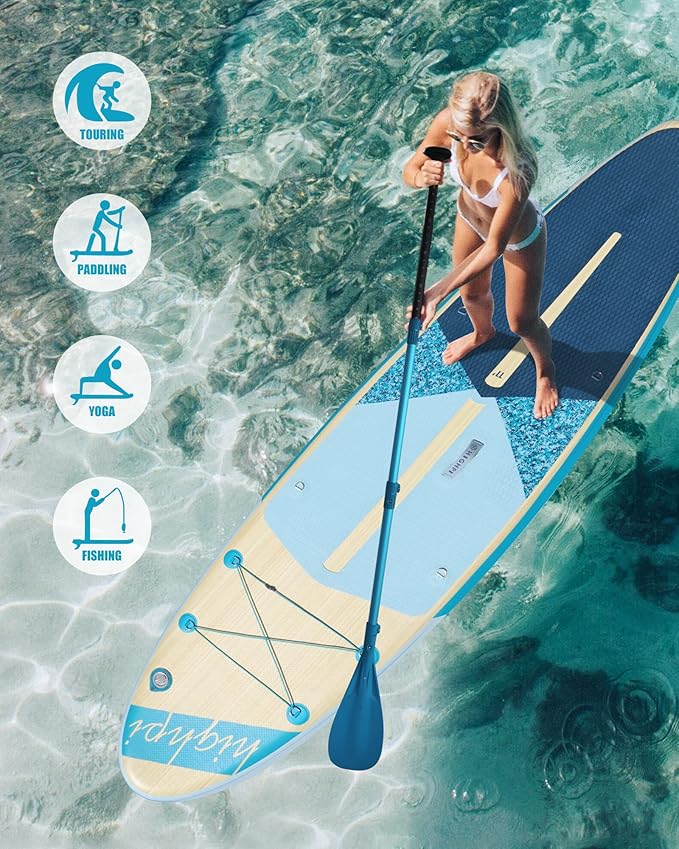 Highpi Inflatable Stand Up Paddle Board for Youth and Adults – Wide Sup with Premium Accessories, Blow Up Paddleboard for Surfing, Fishing, Yoga & More-StrideForce Fitness