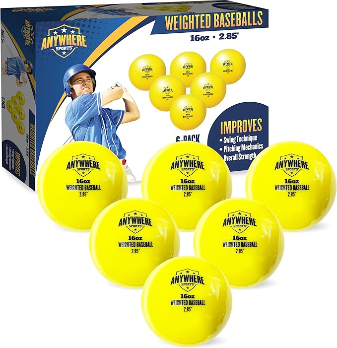 Weighted 16 oz Training Baseballs - Hitting & Pitching for All Skill Levels - Improve Power and Mechanics with Weighted Baseball Training Balls, 2.85” Diameter-StrideForce Fitness