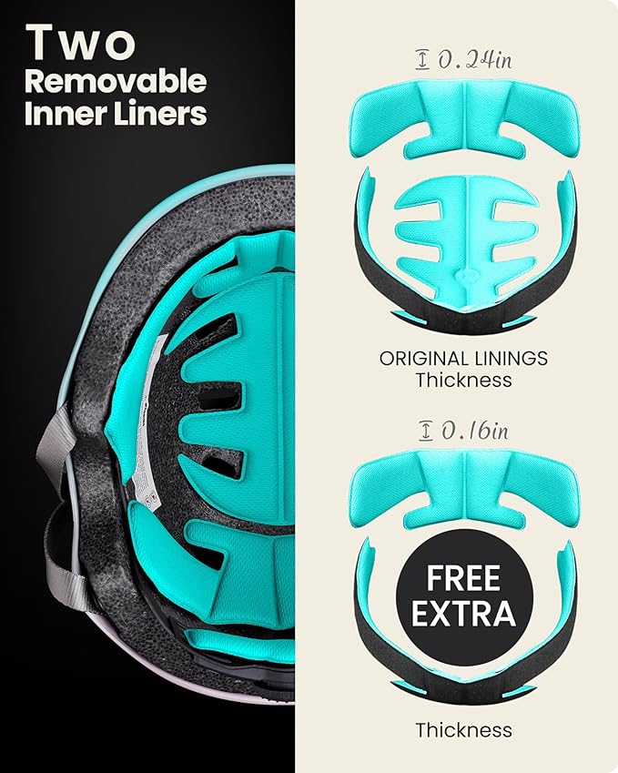 OutdoorMaster Skateboard Cycling Helmet - Two Removable Liners Ventilation Multi-Sport Scooter Roller Skate Inline Skating Rollerblading for Kids, Youth & Adults-StrideForce Fitness