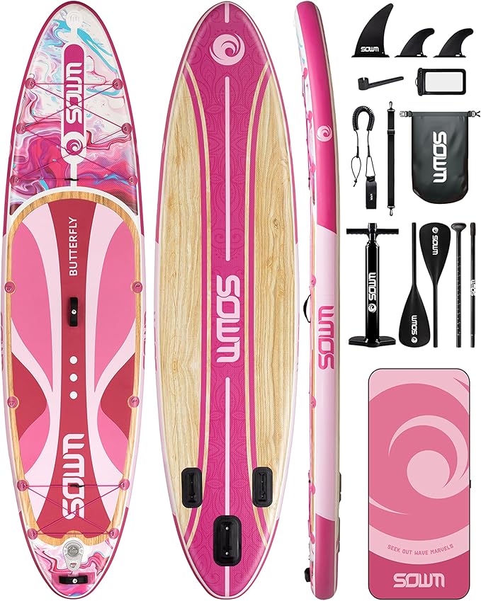 Inflatable Paddle Boards 11'x33'', Stand Up SUP Paddle Board Inflatable for Adults Youth, Extre Wide & Non-Slip Sup of All Skill Levels-StrideForce Fitness