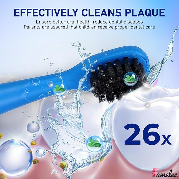 10Pcs Ultra Soft Bristle Compatible with Burst Kids Replacement Heads, 3+ Kids Toothbrush Heads Replacement for Burst Toothbrush Electric, Blue & Light Pink Electric Toothbrush Heads