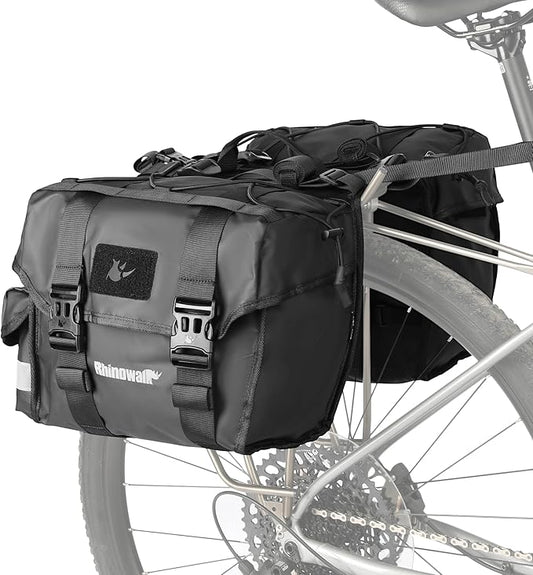 Rhinowalk Bike Pannier Bag for Bicycle Rear Rack Bag 22/40/50L Cycling Saddle Bag Luggage Storage Bag for Long Distance with Rain Cover-StrideForce Fitness