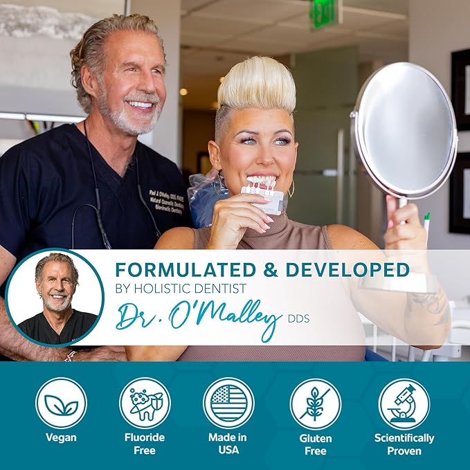 Tooth Sensitivity Treatment Bundle: Remineralizing Nano Hydroxyapatite Toothpaste Fluoride Free & CrystLCare Biorestorative Sensitive Teeth Dental Strips for Enamel Remineralization and Lasting Relief