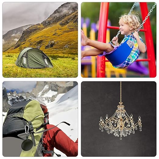 60Pack 2” Spring Snap Hooks, Galvanized Steel Small M5 Carabiner Clips Keychain, 220lb Capacity Heavy Duty Quick Link for Outdoor Camping, Swing, Fishing, Hammock, Dog Leash, Hiking-StrideForce Fitness