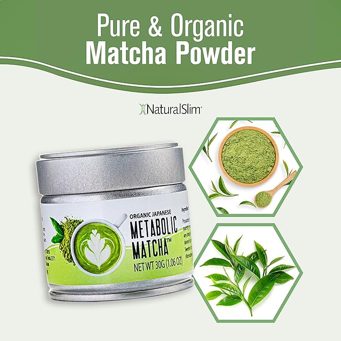 Naturalslim Japanese Organic Matcha Powder Green Tea - Metabolic Pure Japanese Matcha Tea Superfood with L-Theanine & Antioxidants for Metabolism, Energy, & Concentration - 30g-StrideForce Fitness