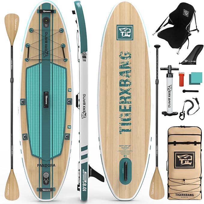 Paddle Board, 10.8' Stand Up Paddle Board with Premium Complete Inflatable SUP Accessories, Extra Wide Paddleboards for Adults & Kids-Pandora Collection-StrideForce Fitness