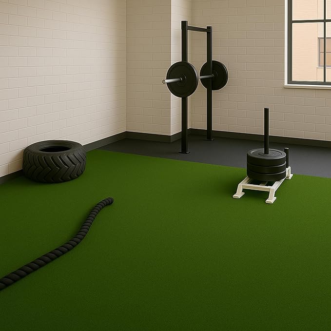 Ottomanson Artificial Turf Golf Hitting Mat 6'6" x 19' Indoor/Outdoor Waterproof Synthetic Fake Grass for Putting Practice Baseball Football Sports Gym Backyard, Custom Size 2' up to 30'-StrideForce Fitness