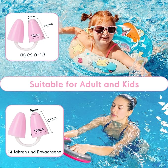 Painless Nose Plugs for Swimming,Nose Plugs for Swimming for Kids (Age 6+) and Adults, Ensure Comfort and Safety in The Water-StrideForce Fitness
