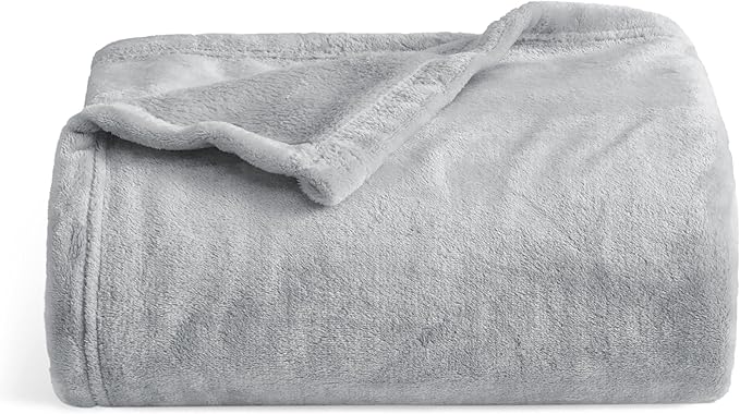 Bedsure Twin XL Fleece Blanket Dorm Bedding - Lightweight Soft Cozy Blankets for Bed, Sofa, Couch, Travel, Camping,Light Grey, 66"x90"-StrideForce Fitness